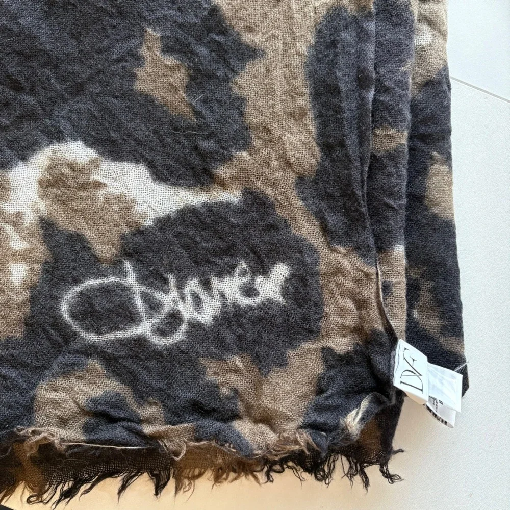 Diane von‎ Furstenberg Scarf Womens OS Brown Black Leopard Print 100% Cashmere